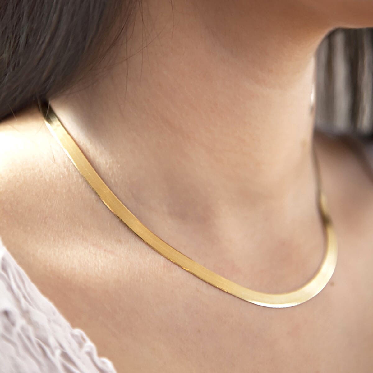 Herringbone Chain 16 Inch in 9K Yellow Gold 7575565 4