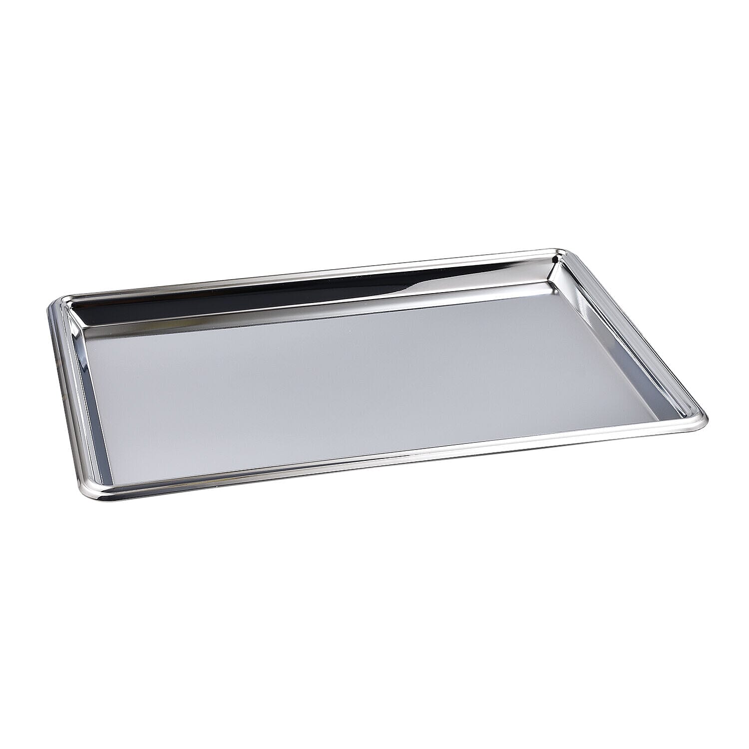 Hervit Creations Chrome Rectangular Tray (Size 30x20 Cm) - Silver 7140817 0