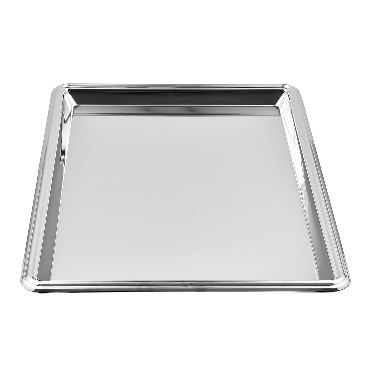 Hervit Creations Chrome Rectangular Tray (Size 30x20 Cm) - Silver 7140817 2