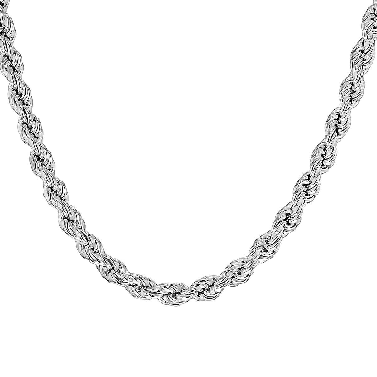 High Finish Sterling Silver 4.2mm Rope Chain 24 Inch 8925615 1