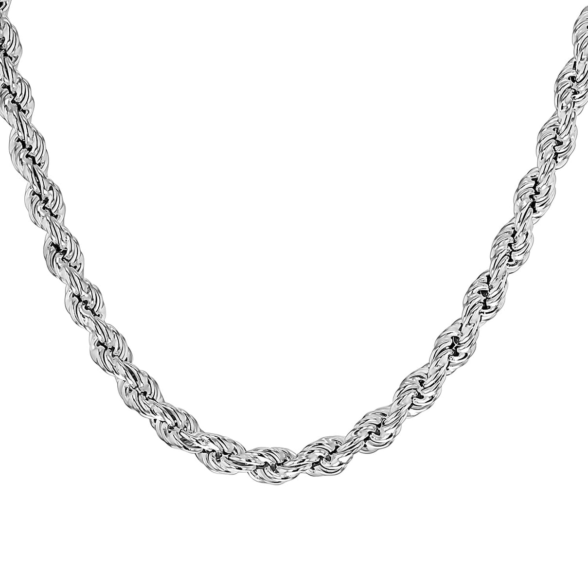 High Finish Sterling Silver 4.2mm Rope Chain 30 Inch 8925624 1