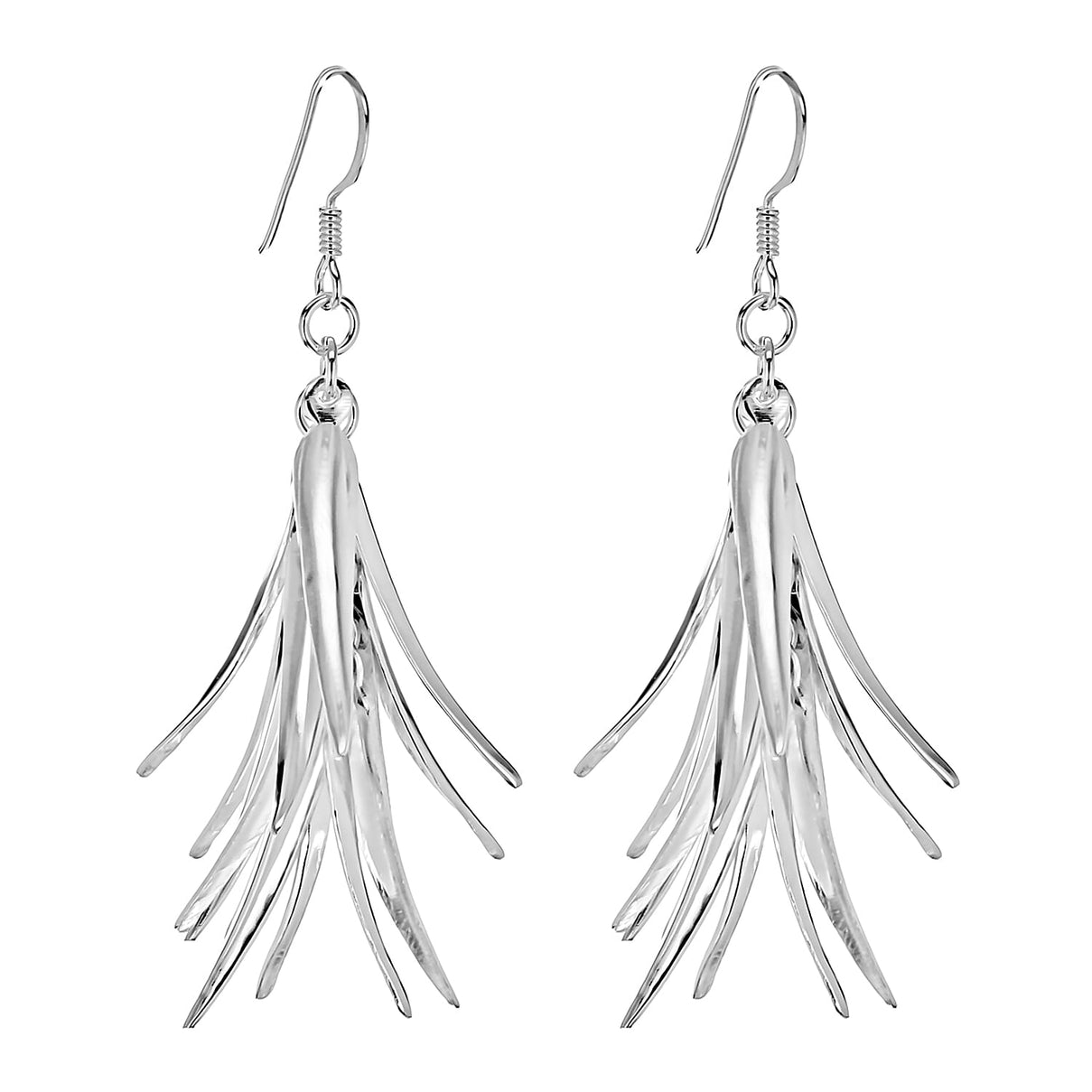 High Finish Sterling Silver 59mm Xmas Tree Drop Earrings 8927590 0