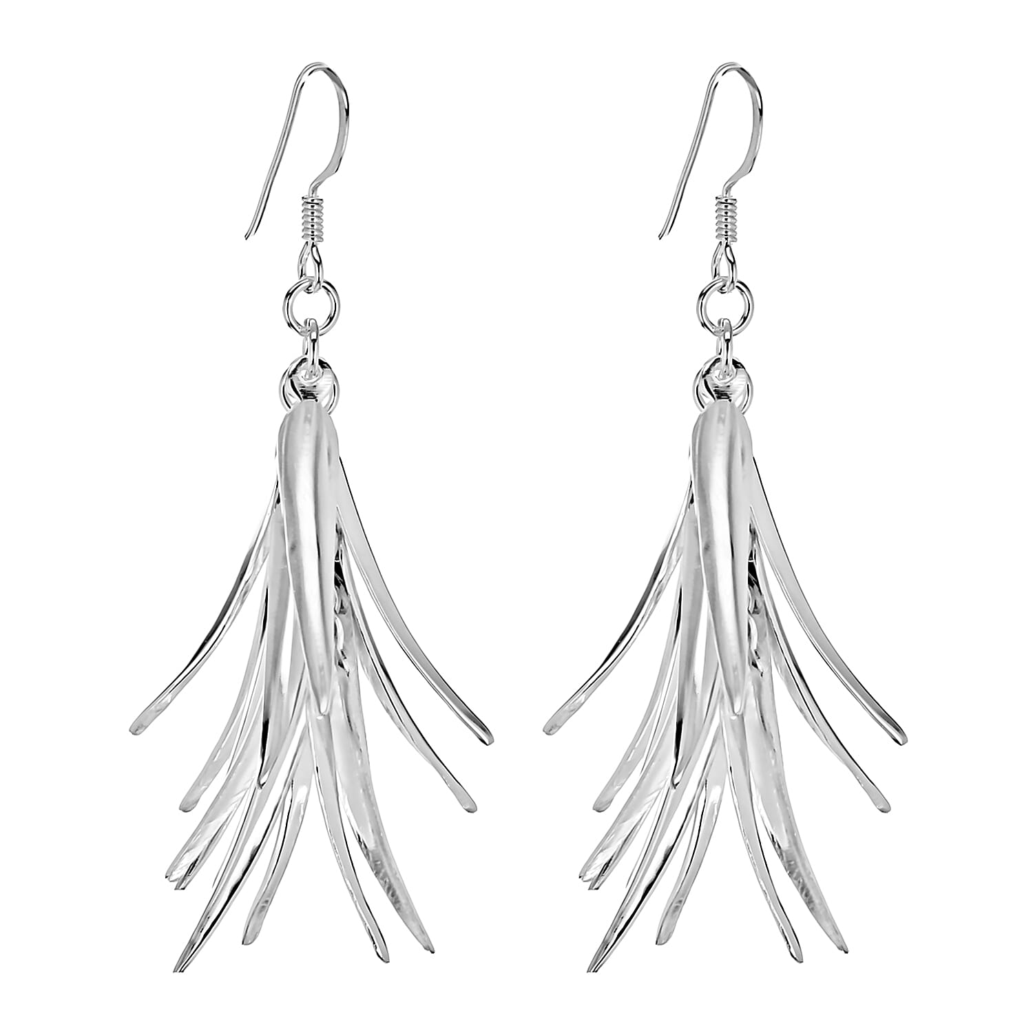 High Finish Sterling Silver 59mm Xmas Tree Drop Earrings 8927590 0