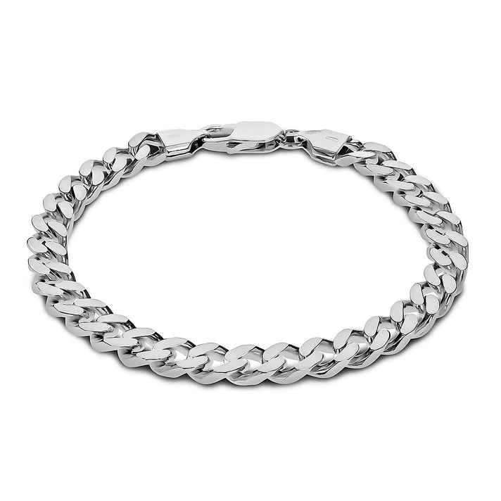 High Finish Sterling Silver 6.5mm Square Curb Bracelet 8 Inch 8928843 1