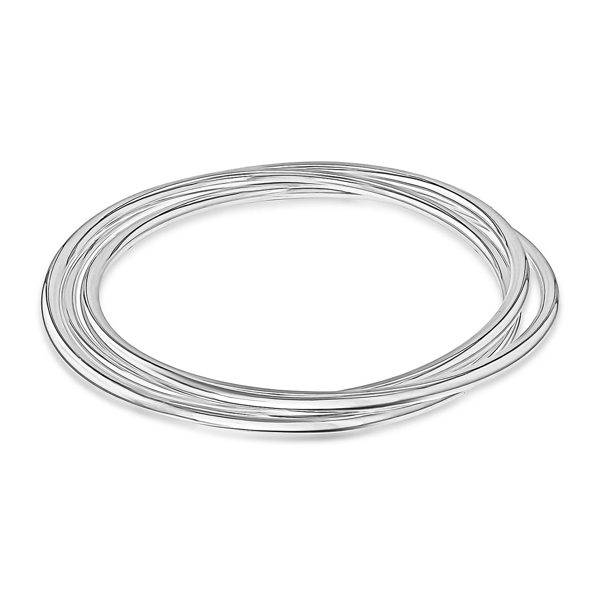 High Finish Sterling Silver 9mm Linked Bangle 6.5 Inch 8927473 0
