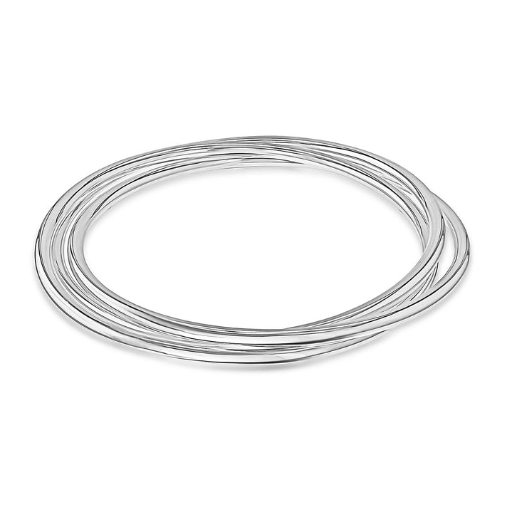 High Finish Sterling Silver 9mm Linked Bangle 6.5 Inch 8927473 1