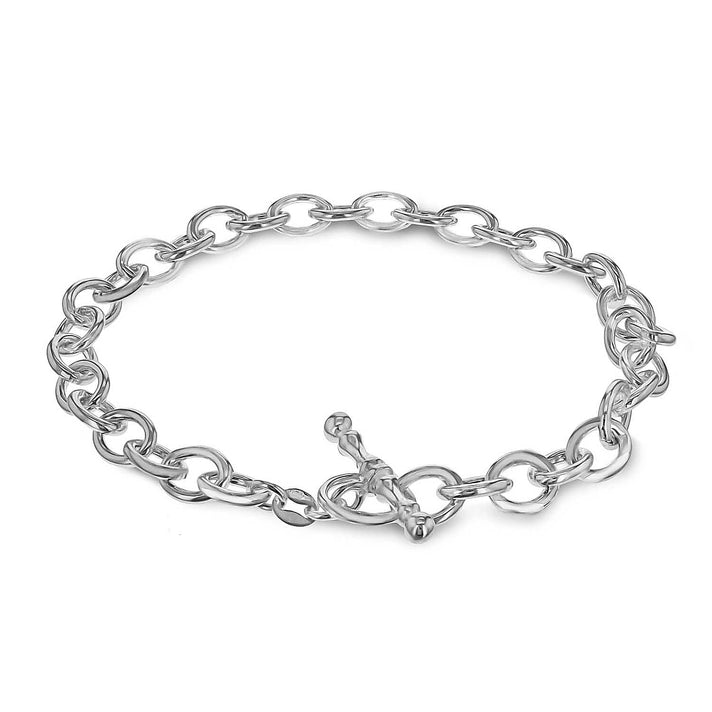 High Finish Sterling Silver Belcher Chain T Bar Bracelet 8 Inch 8928860 1
