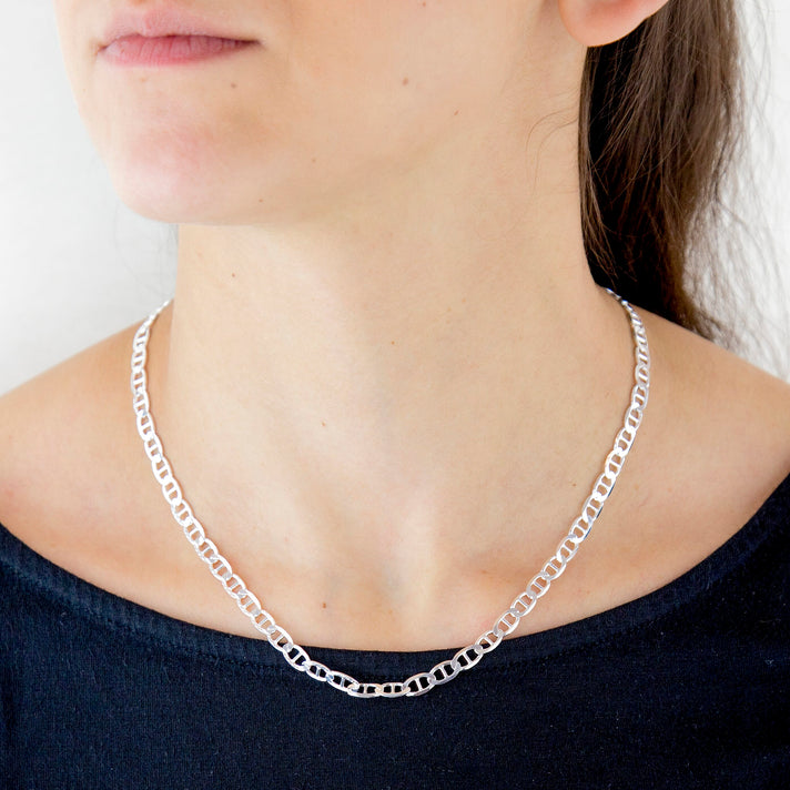 High Finish Sterling Silver Diamond Cut Rambo Chain 18 Inch 8927152 2
