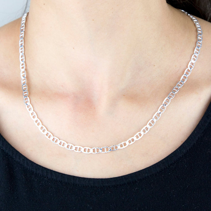 High Finish Sterling Silver Diamond Cut Rambo Chain 20 Inch 8927166 2