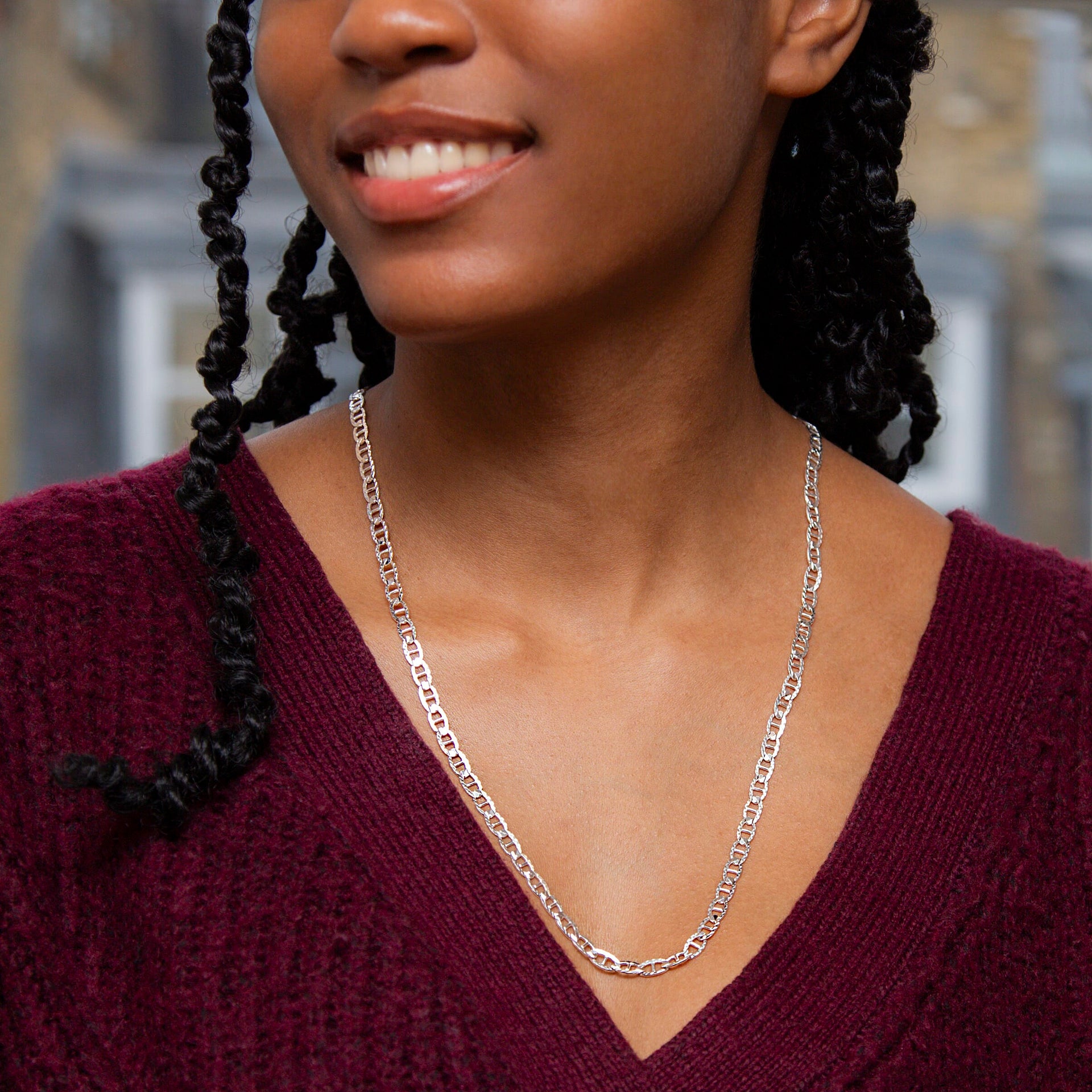 High Finish Sterling Silver Diamond Cut Rambo Chain 24 Inch 8927181 1