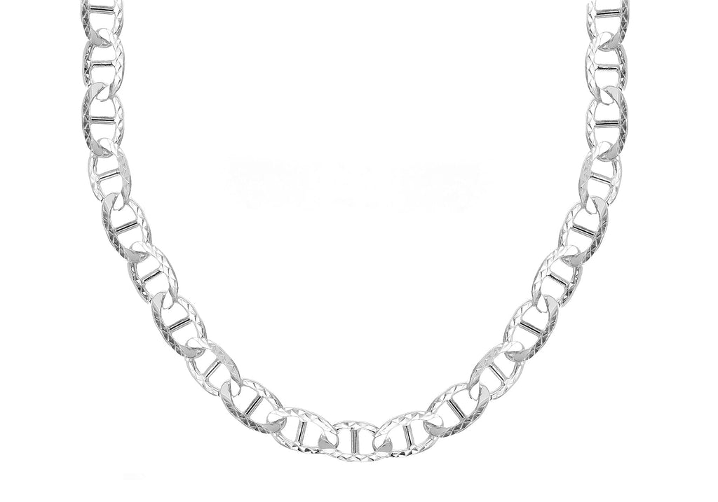 High Finish Sterling Silver Diamond Cut Rambo Chain 24 Inch
