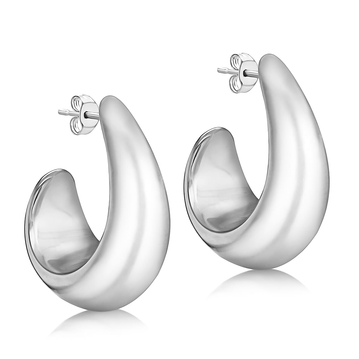 High Finish Sterling Silver Graduated Curl Electroform Earrings 8927573 0