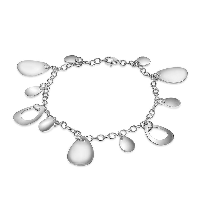 High Finish Sterling Silver Multi Drop Bracelet 7.5 Inch 8928853 1