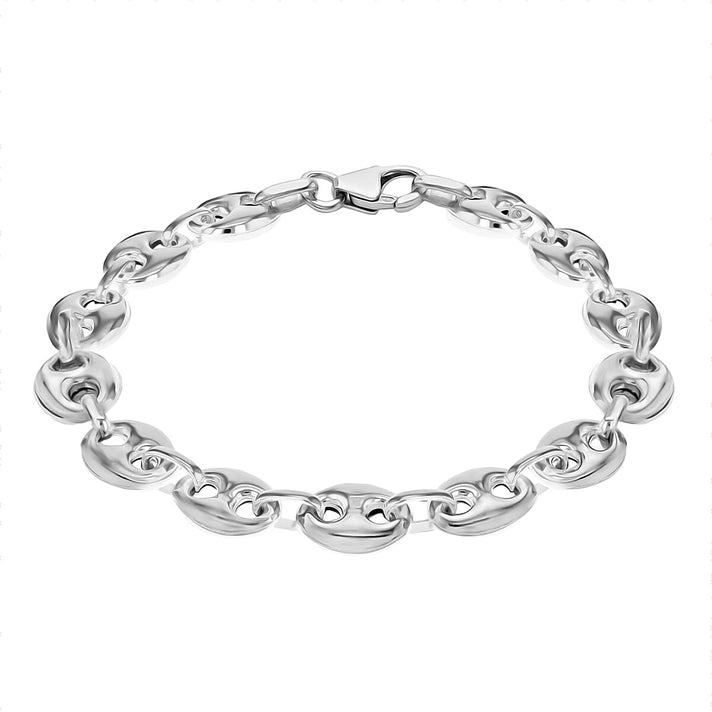 High Finish Sterling Silver Rambo and Oval-Link Chain Bracelet 8.5 Inch 8928840 1