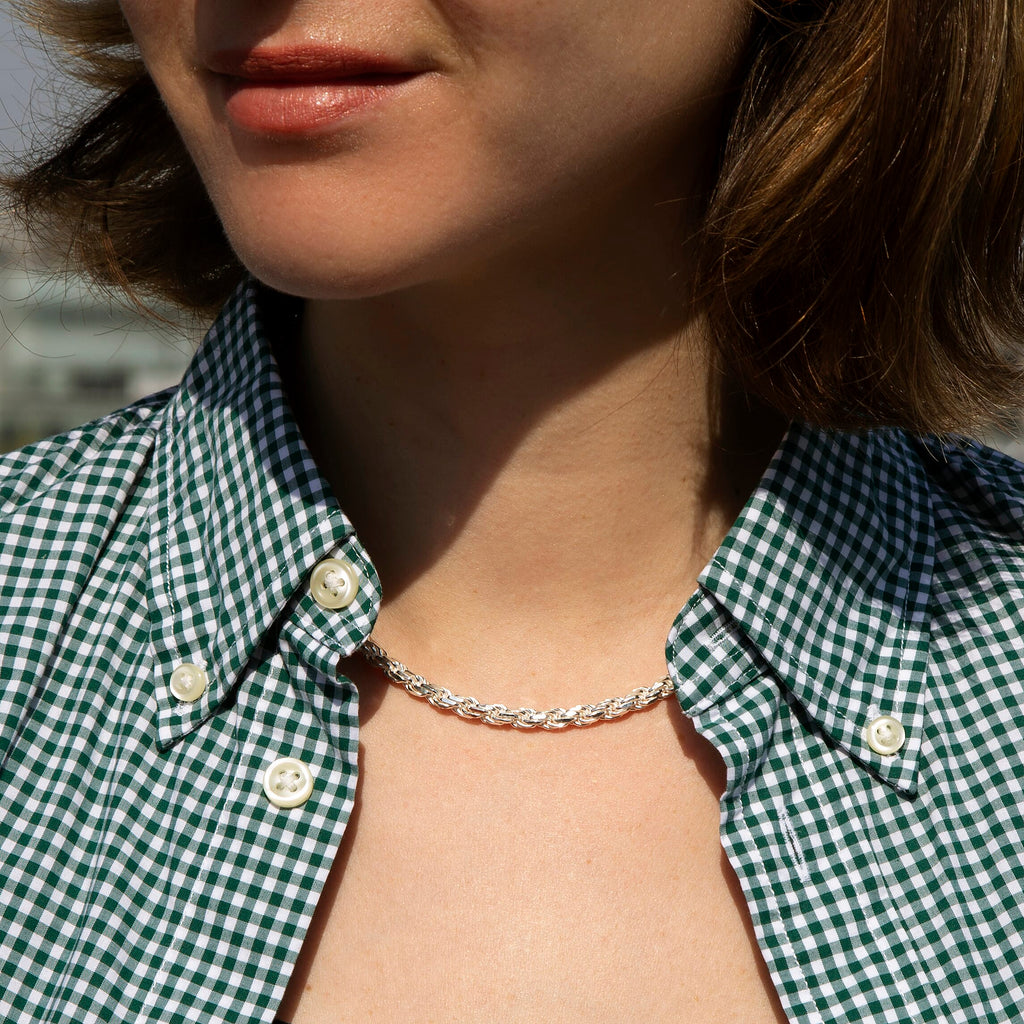 High Finish Sterling Silver Solid Diamond Cut Rope Chain 16 Inch