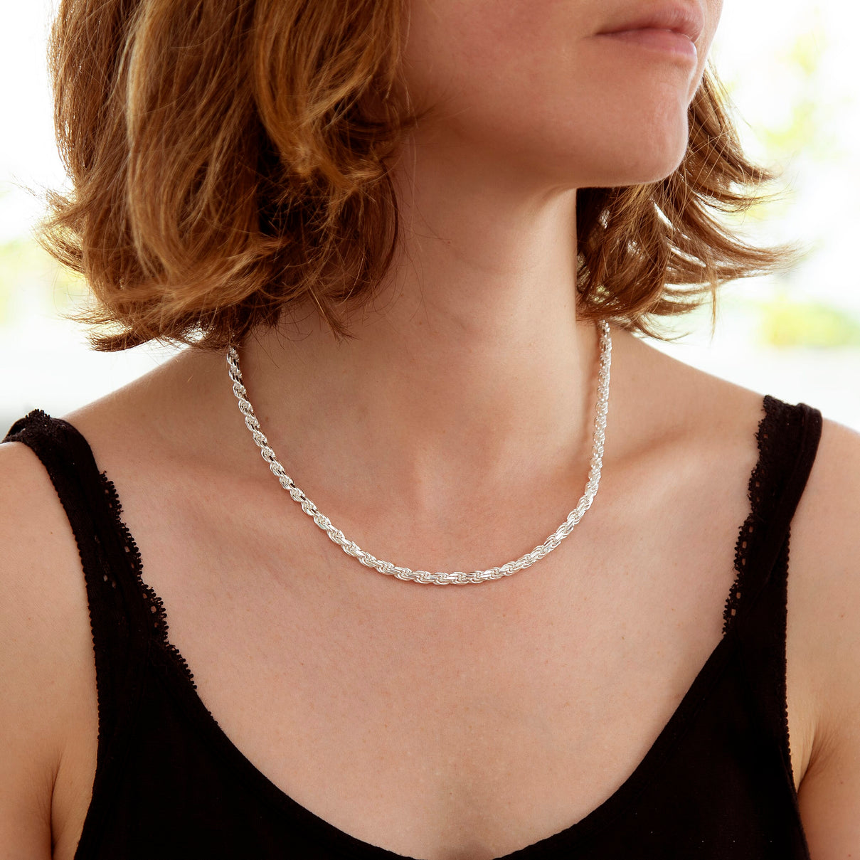 High Finish Sterling Silver Solid Diamond Cut Rope Chain 18 Inch 8927247 1