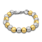 High Finish Sterling Silver 2 Tone 1mm Ball Bracelet 8 Inch