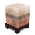 Himalayan Dual Illumination Salt Lamp with Square Shape including Cord - Bulb (Size 17x12x12 cm)