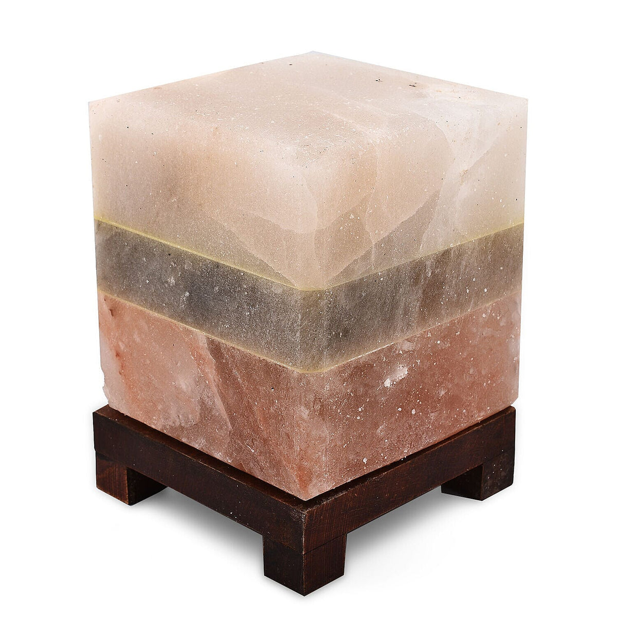 Himalayan Dual Illumination Salt Lamp with Square Shape including Cord &amp; Bulb (Size 17x12x12 cm) 7165849 0