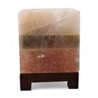 Himalayan Dual Illumination Salt Lamp with Square Shape including Cord - Bulb (Size 17x12x12 cm)