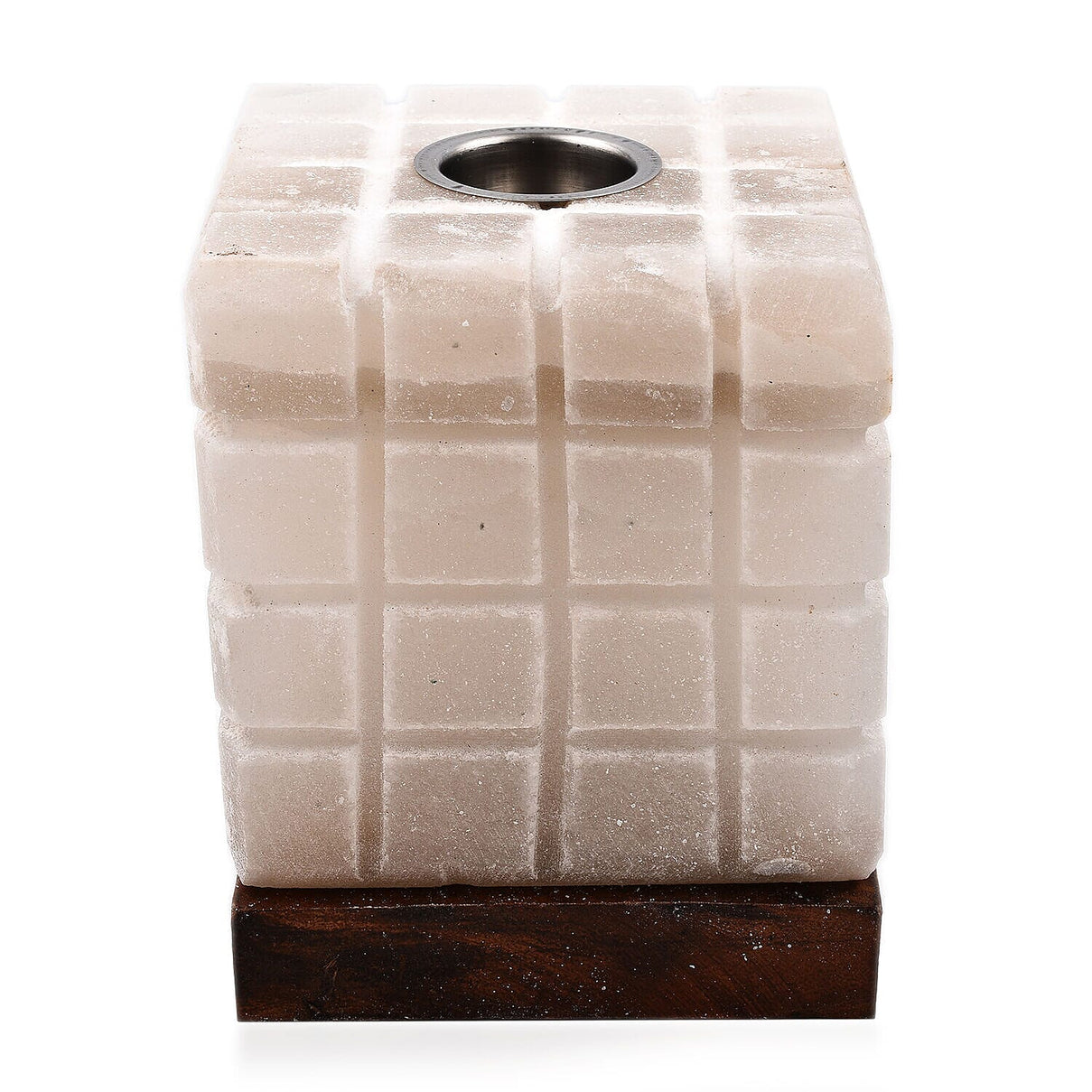 Himalayan Salt Snow White Aroma Therapy Lamp Lined Cube Shape (Size 15x12x12 cm) 7165841 1
