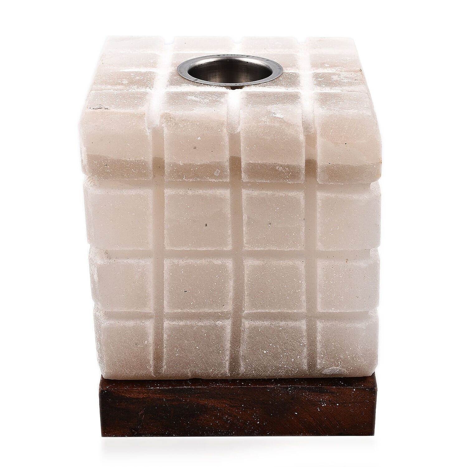 Himalayan Salt Snow White Aroma Therapy Lamp Lined Cube Shape (Size 15x12x12 cm) 7165841 1