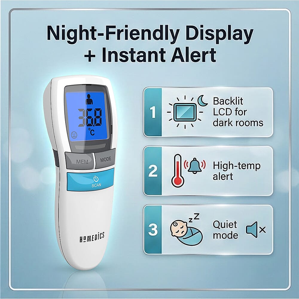 HoMedics No Touch Infrared Thermometer with Digital Display 8320211 2