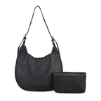 Hobo Crossbody with Detachable Small Cosmetic Bag - Black