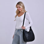 Hobo Crossbody with Detachable Small Cosmetic Bag - Black