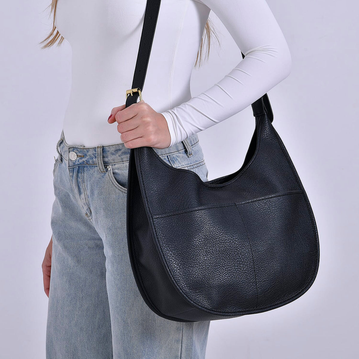 Hobo Crossbody with Detachable Small Cosmetic Bag - Black V32700872 3