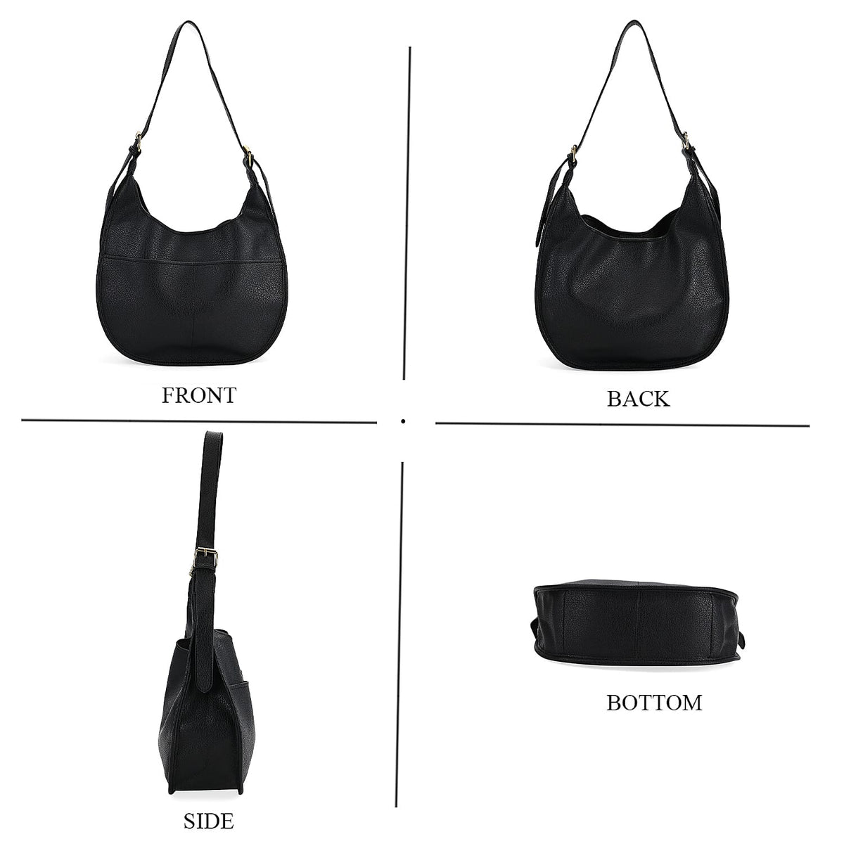 Hobo Crossbody with Detachable Small Cosmetic Bag - Black V32700872 4