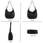 Hobo Crossbody with Detachable Small Cosmetic Bag - Black