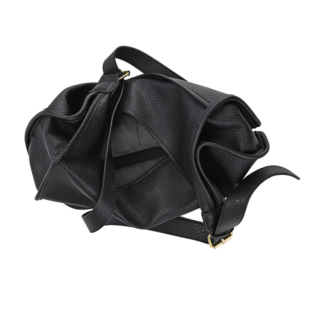 Hobo Crossbody with Detachable Small Cosmetic Bag - Black