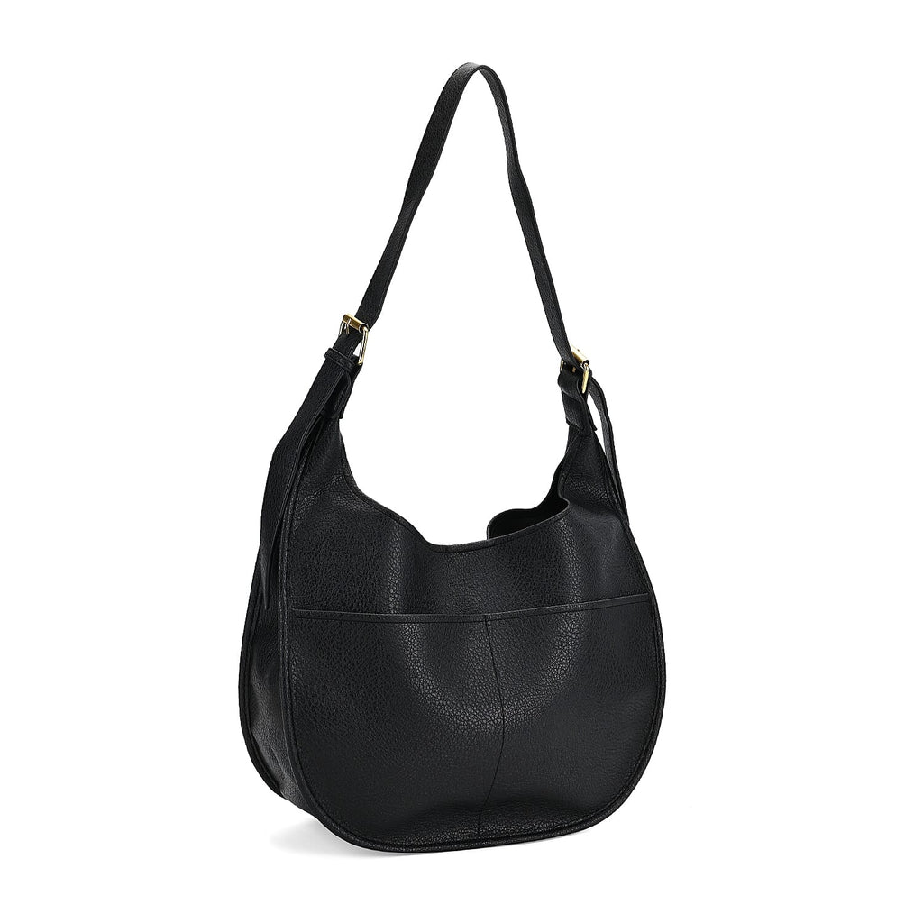 Hobo Crossbody with Detachable Small Cosmetic Bag - Black