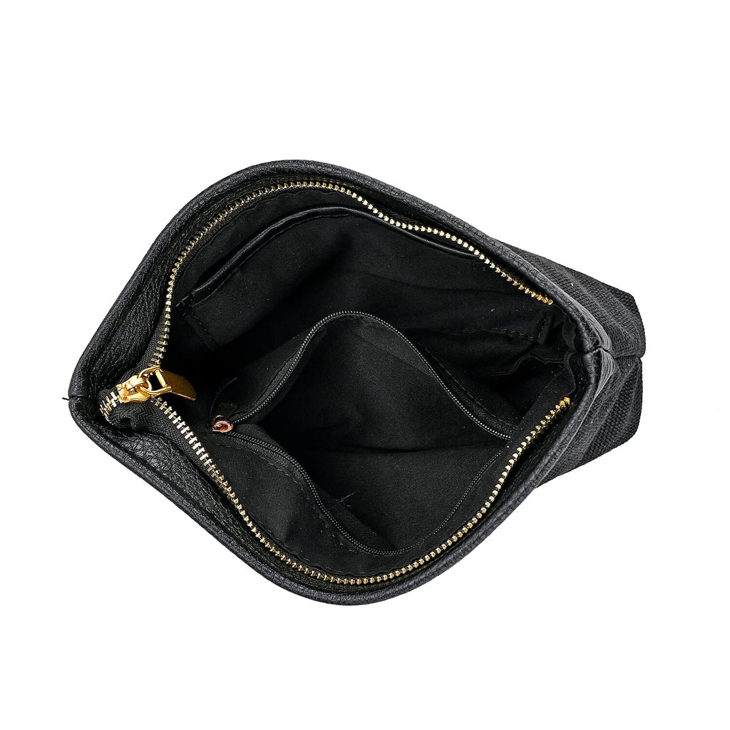 Hobo Crossbody with Detachable Small Cosmetic Bag - Black