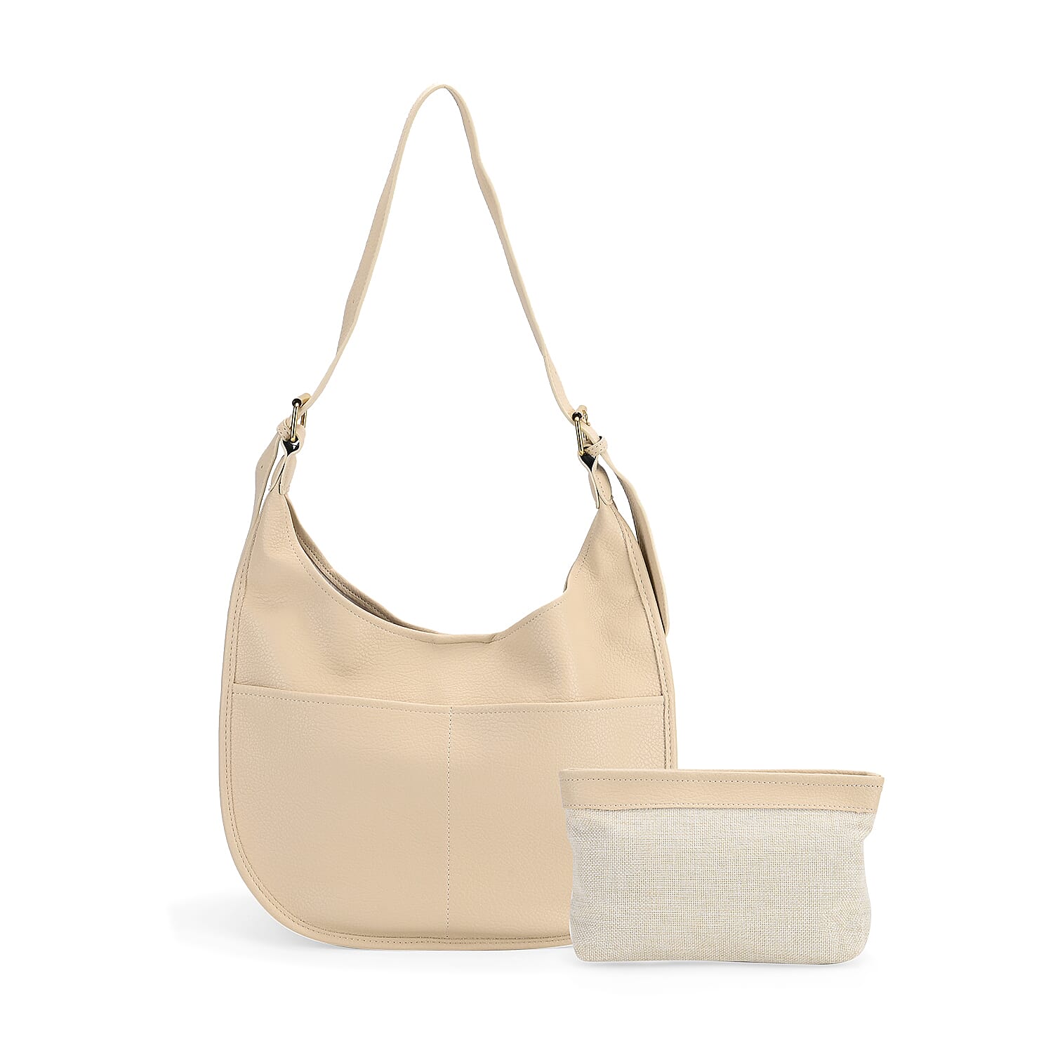 Hobo Crossbody with Detachable Small Cosmetic Bag - White 7995177 0