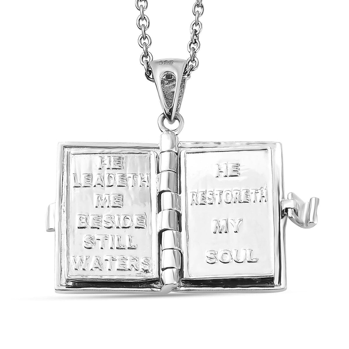 Holy Bible Book Pendant With Chain in Platinum and Gold Plated Silver 8.11 Grams 20 Inch 2674556 6