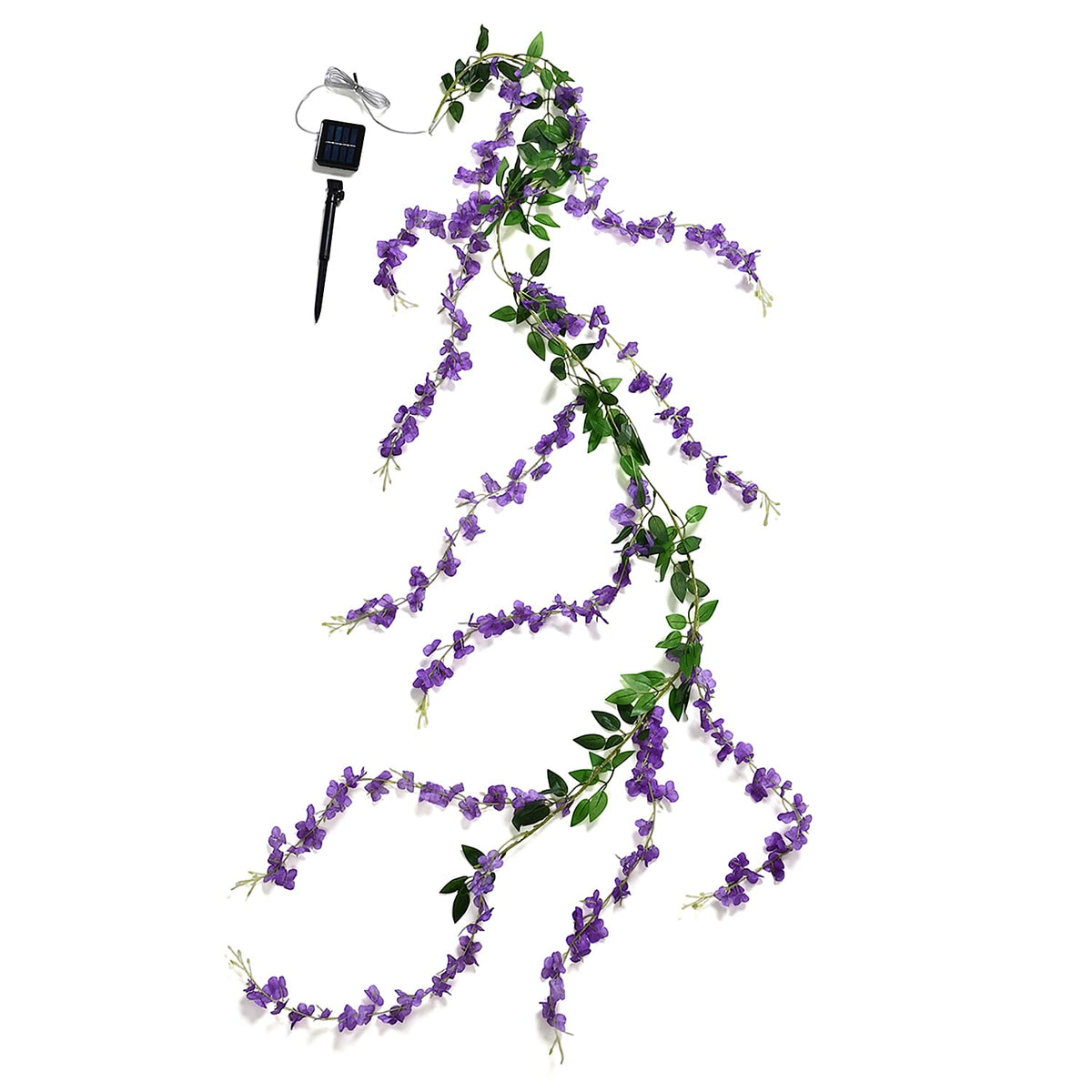 Purple LED Flower String Lights - 20 Warm White LEDs, 300mAh Rechargeable Battery (included) - 180cm 8029373 0