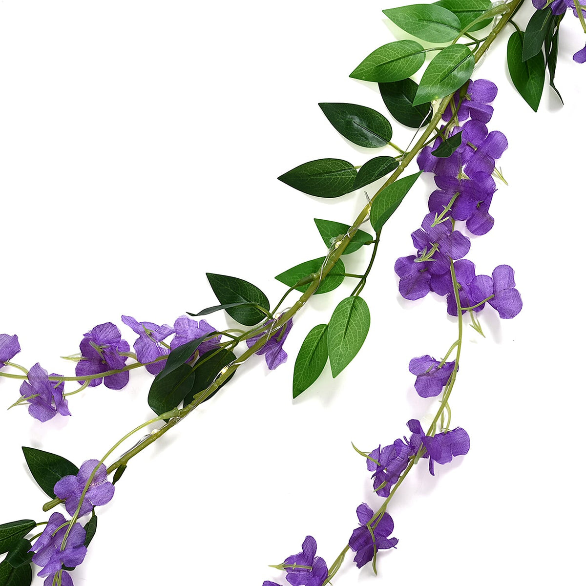 Purple LED Flower String Lights - 20 Warm White LEDs, 300mAh Rechargeable Battery (included) - 180cm 8029373 4