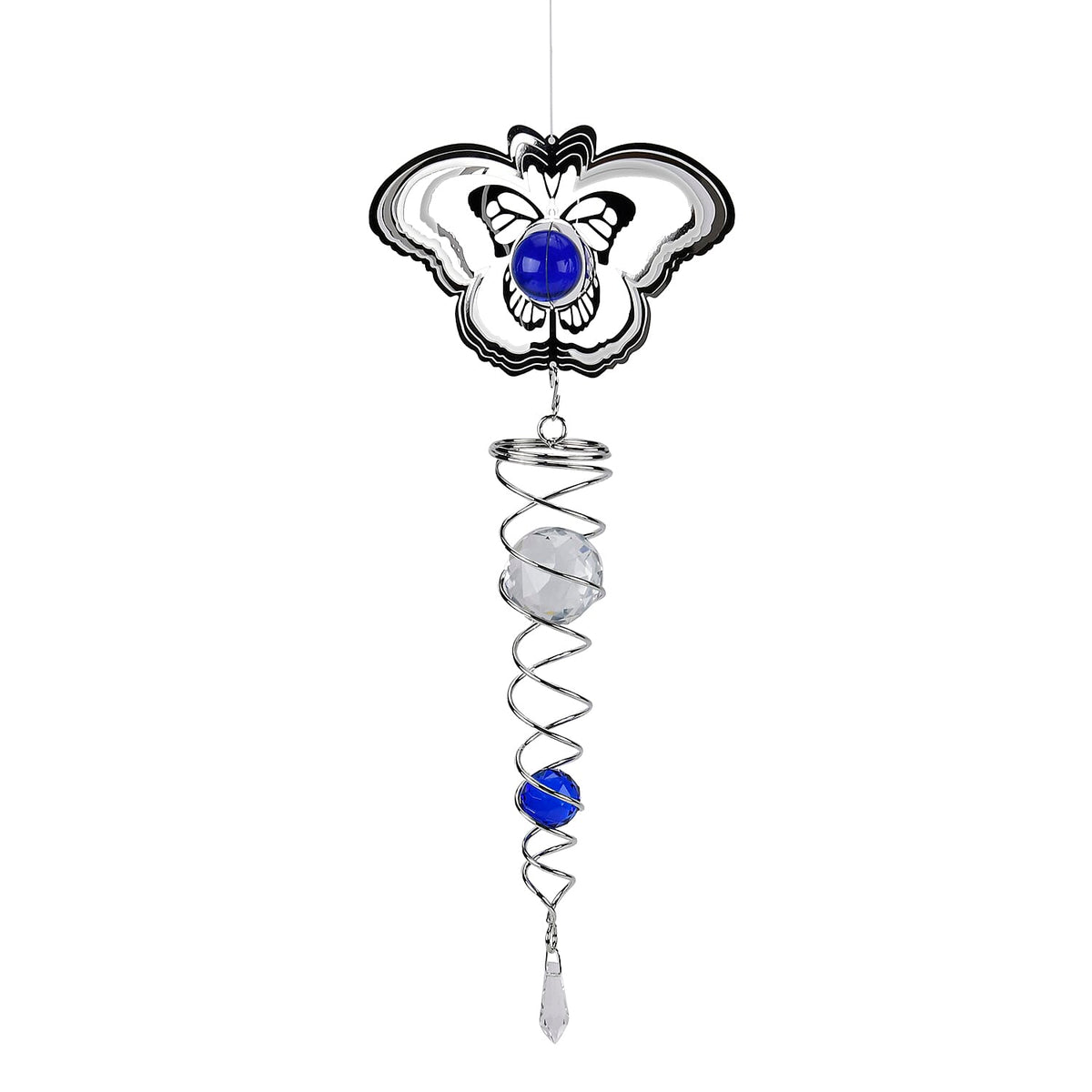 Hanging Magic Kinetic Sculpture Butterfly Wind Spinner  - Silver 7704828 3