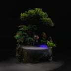 Home Decorative Forest Theme Water Fountain with LED Light (Size 19x18 Cm)