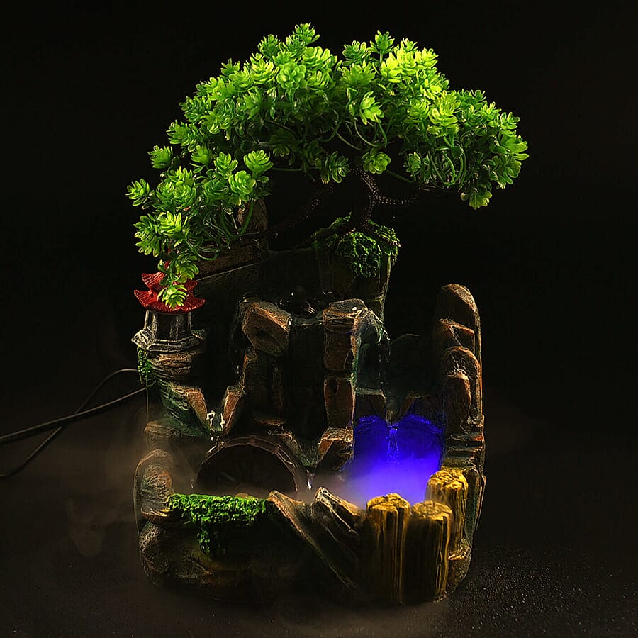 Home Decorative Forest Water Fountain with LED Light and Smoke C 6715869 2