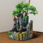 Home Decorative Forest Theme Water Fountain with LED Light (Size 19x18 Cm)