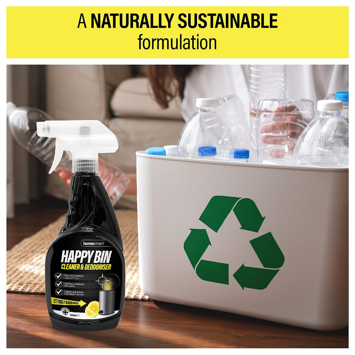 Home Smart Happy Bin Cleaner-Deodoriser - 500ml 7362148 2