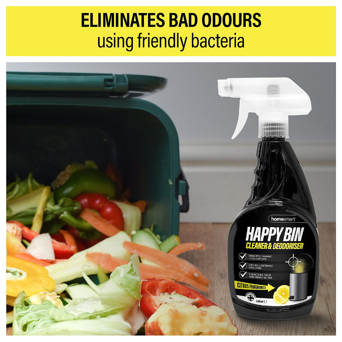 Home Smart Happy Bin Cleaner-Deodoriser - 500ml 7362148 3
