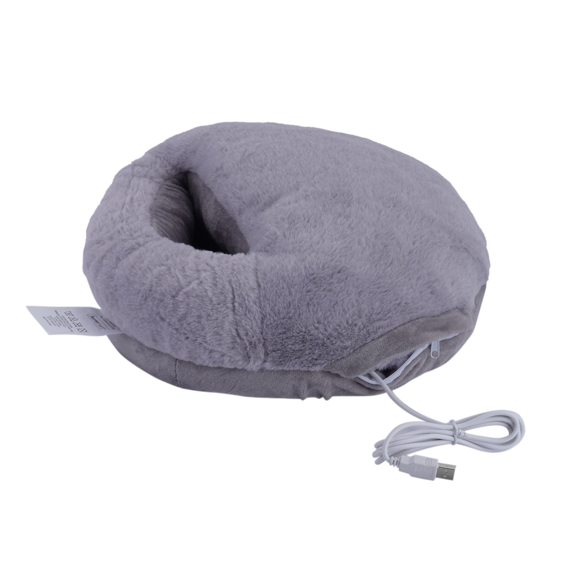 Homesmart Heating Faux Fur Slippers with USB Cable (Size 29x25x5 Cm) - Grey 7138895 1