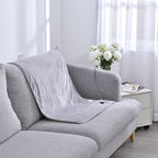 Sherpa Lined Heating Relief Blanket with USB Cable (Size 95x70 Cm)