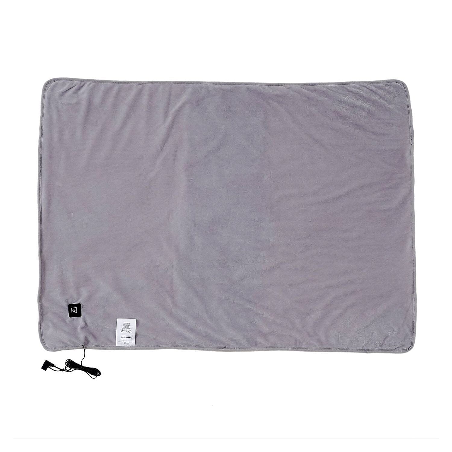 Homesmart Sherpa Lined Pain Relief Heating Mat with USB Cable (Size 95x70 Cm) - Grey 7138908 1