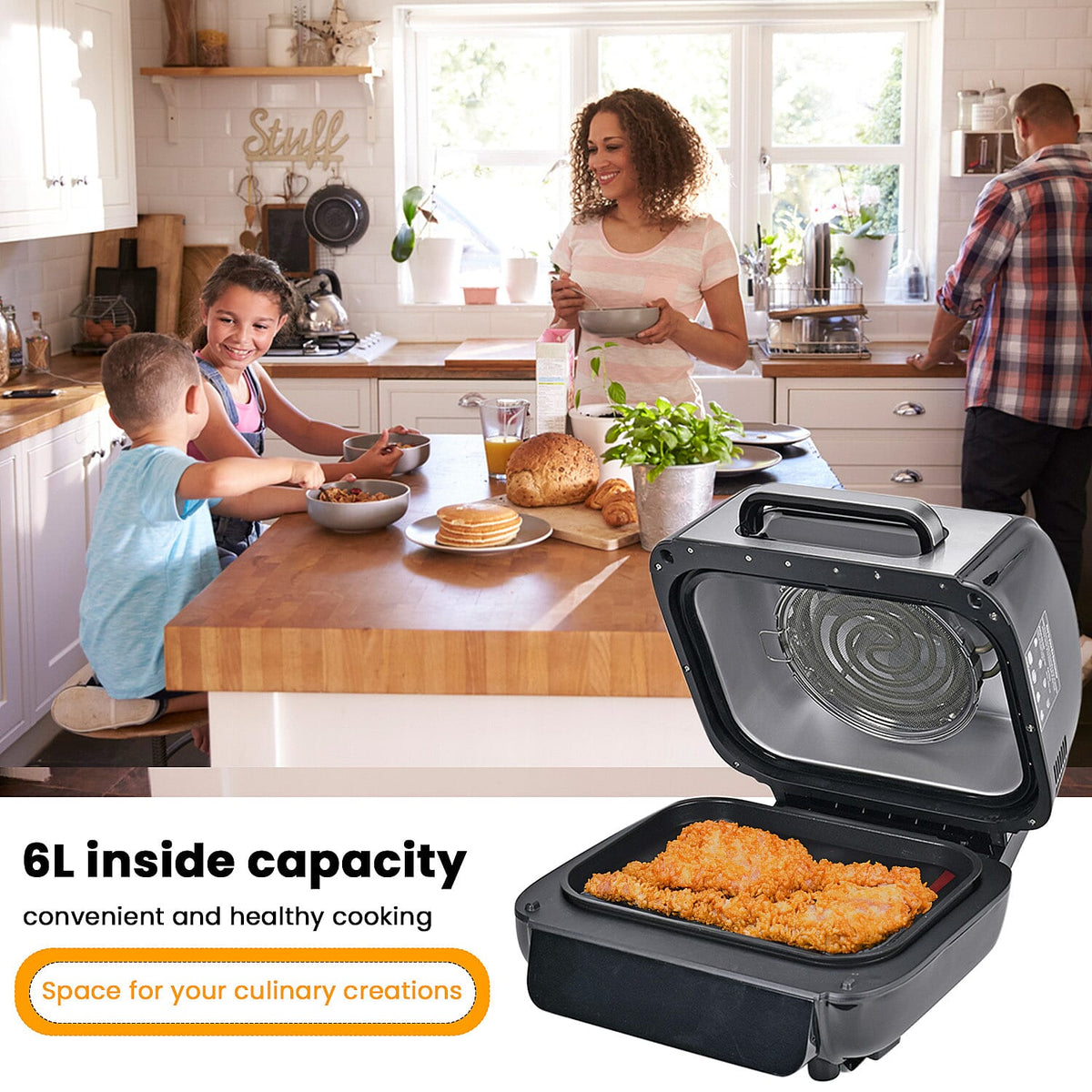 HomeSmart Steam and Grill Air-fryer 6L 7691353 8