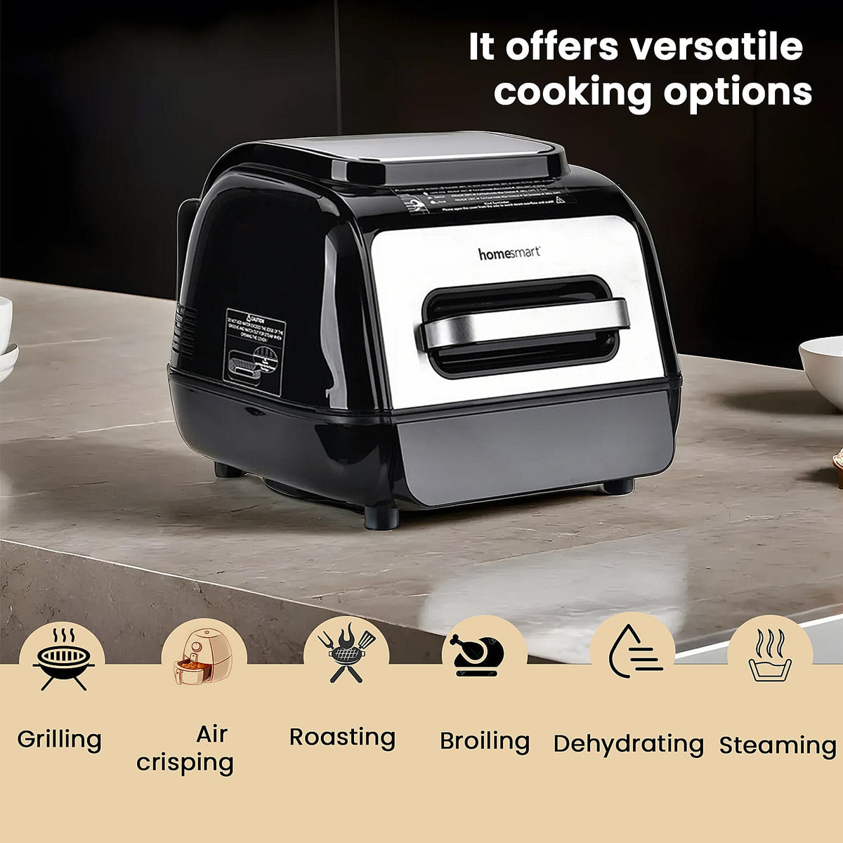 HomeSmart Steam and Grill Air-fryer 6L 7691353 12